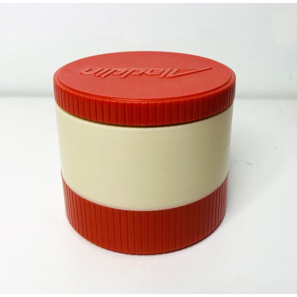 Aladdin 7000 Red Cream Insulated Soup Thermo Vintage Compact Lunch Jar 6oz